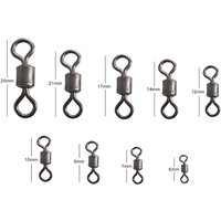 50PCS/Lot Fishing Swivels Ball Bearing Swivel with Safety Snap Solid Rings Rolling Swivel for Carp Fishing Accessories