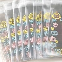 50Pcs Transparent Cute Pattern Self-adhesive Opp Bag For Kpop Idol Photo Cards Protective Storage Bag Photocard Card Sleeves