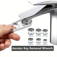 6 In 1 Metal Faucet Aerator Wrench 6 Sizes Spout Removal Tools for Plumber Home Kitchen Bathroom Faucet Bubbler Maintaining Tool