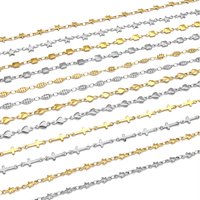 1m Stainless Steel Stars, Crosses, Hearts Link Chain Thin Chain for DIY Bracelet Necklace Earrings Jewelry Making Accessories