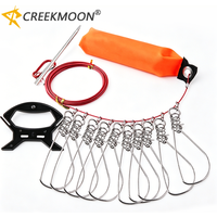5M Fish Buckle Lock Wire Rope Steel Large Live Fish Buckle Set Stringer Controller Buoyancy for Fishing Accessories Tackle Tool