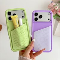 IG Trending For Ninja Labs Flex Pouch Soft Case For iPhone 17 16 15 14 Pro Max Large Capacity Pocket Liquid Silicone Phone Cover