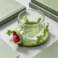 Handmade Crochet Animal Coaster 3D Lizard Squirrel Cotton Yarn Heat-resistant Coasters DIY Beginner Drink Cup Decorative Gift