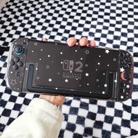 Original Design Switch2 Protective Shell Korean Y2k Girl Starry Sky Black And White Shining Hard Shell Anime Game Peripheral