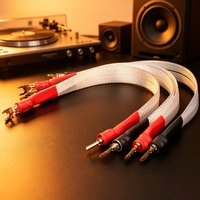 4 Pieces Jumper Cable 8NOCC Bridge Val Wiring Speaker Bridge/Jumper Audio Cable, Banana to Spade Terminals Dual Line Splitter