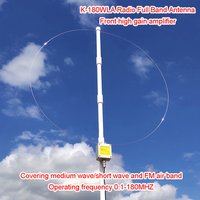 2023 NEW version K180WLA 0.1-180MHz Active Loop Broadband with Receiving Antenna Kit Full Band LOOP Small Ring Shortwave Antenna