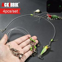 4pcs Saltwater Eging Squid Jigs Wood Shrimp Set Luminous Artificial Baits Fishing Lures for Octopus Cuttlefish Tackle