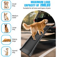 156cm Folding Dog Ramp, Lightweight Portable Plastic Dog Car Ramps with Anti-Slip Textured Safety Surface for Car SUV Truck Bed