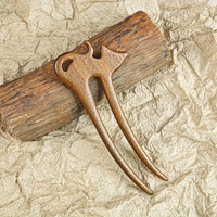 Chinese sandalwood hairpins, hairpins for updos inspired by cats, traditional wooden hair accessories, hairpin combs