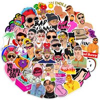 AliExpress NONE 50Pcs Bad Bunny Graffiti Stickers Water Bottle Laptop Phone Bicycle Luggage Case Skateboard Sticker