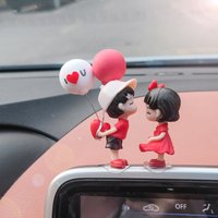 Niedliche Ornamente für Paare für das Auto, Autodekoration, niedliche Cartoon-Paare, Action, Cartoon-Auto-Armaturenbrett-Dekorationen, süßer reizender Kuss C