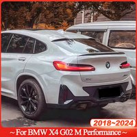 Car Rear Trunk Lid Tail Wing Spoiler Lip Extension Exterior Trim Modification Gloss Black ABS For BMW X4 G02 2018-2024+ Tuning
