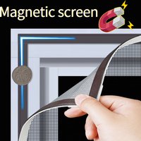 magnetic screen door mosquito net Magnetic Window Screen Tulle Mesh Stealth Customize DIY Mesh Curtain Removable Washable image 3