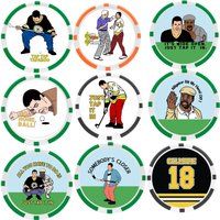 9 counts EA ABS Golf Poker Ball Markers, Best Seller, with PGA Golf Chip Ball Marker, Great Golf Gift For Golf Lovers Dad