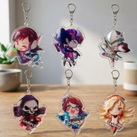 For Overwatch Game Peripheral Sombra Genji Reaper Mei Mercy Acrylic KeyChain Cartoon Cute Backpack Pendant Creativity Gift