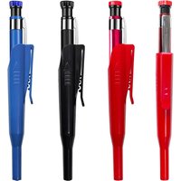 2.8mm Metal Solid Carpenter Mechanical Pencil Set with Pencil Sharpener and Cap For Woodworking Deep Hole Marker Pencil