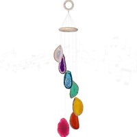 Colored Natural Agate Wind Chime - Hand Polished Earth Stone Wind Chime