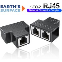 RJ45 Splitter 1 to 2 Ethernet Adapter Internet Network Cable Female RJ45 LAN Interface Ethernet Socket Connector for PC Router