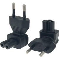 EU to IEC320 C5 / C7 Power Conversion Plugs ,European 2 Pin Male to IEC 320 C5 / C7 Right Angle Power adapter