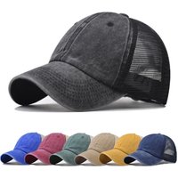 Fashion Washed Cotton Baseball Cap UV Protection Breathable Sport Hat Adjustable Denim Mesh Cap Summer for Women Men
