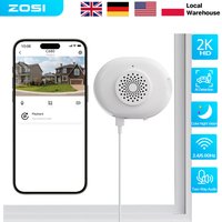 ZOSI C680 3MP 2K Window Security Camera Full Color Night Vision 2 Way Talk Indoor Plug-in 2.4/5GHz WiFi Camera for Home Security Easy Install