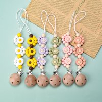 LOFCA Baby Silicone Teethers Pacifier WoodenClips Chain For Baby Pendant Nipple Holder Baby Teething Toys BPA Free Chew Beads