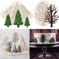 Christmas Tree Fondant Silicone Mold Xmas Birthday Cake Decorating For Chocolate Candy Cupcake Topper Gumpaste Kitchen Baking
