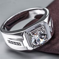 925 Sterling Sliver Man Rings Shining Zircon for Man Women Wedding Engagement Jewelry Fashion Gift High Quality