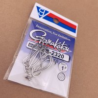 2 packs 2320 White Fishing Hooks 5/0#-5# Sea Ringed Hook Fishing Hooks Saltwater High Carbon Steel Barbed Sharp Wholesale