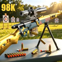 Retro 98K Simulated Rifle Toy Hand Loading EVA Soft Bullet Portable Outdoor CSShooting Game Ideal Birthday Gift For Boys