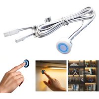 Durable DC 12-24V Touch Sensor Switch Stepless Dimming Touch Control LED Cabinet Light Controller Embedded Mount Cable Connector