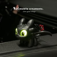 Genuine Cute Glowing Toothless Car Interior Ornament, Night Fury Wings Can Move Car Dashboard Decoration Car Hanging Accessory
