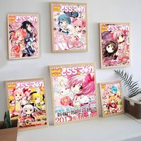 1PC Anime Puella Magi Madoka Magica Movie Sticky Posters Retro Kraft Paper Sticker DIY Room Bar Cafe Aesthetic Art Wall Painting