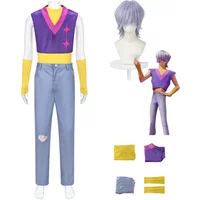 American Movies Hunter Saja Boys Mystery Cosplay Costume Masquerade Colorful Tops Vest Wig Man Carnival Halloween Suit