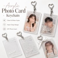 Acrylic Glitter Card Holder Ins, High Aesthetic Appeal, Star Chasing 3-Inch Small Card, Polaroid Photo Storage Decoration