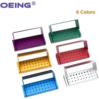 30 Holes Dental Burs Holder Block Aluminium Disinfection Box For High/Low Speed Burs Box Sterilizer Teeth Polishing Drill Holde