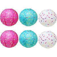 6PCSX 12INCH Paper Ice Cream Dount Lanterns Aulufft Donut Party Hanging Paper Lanterns For Party Decorations,Baby Shower Donut L