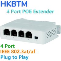 HKBTM 4 Port PoE Extender Waterproof poe repeater for IP Port Transmission Extender for POE Switch NVR IP Camera