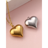 1pc Stainless Steel Charms Sweet Valentine's Day Multicolor Heart Smooth Blank Pendant DIY Necklace Jewelry Findings 18mm x 16mm