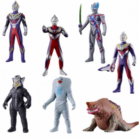 Bandai Authentic Ultraman And Kaiju 500 Series Soft Action Figures Tiga Blazar Jamila Collectible Toys For Anime Ultraman Fans