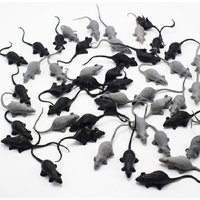 10PCS Simulation Mini Mouse Model And White Flower Spider Horror Spoof Scary Halloween April Fools Toy Plastic Animals Figures