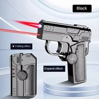 Multifunctional Folding Dual-form Stress-relief Gyroscope Gun-shaped Lighter, Creative Deformation & Windproof Red Flame