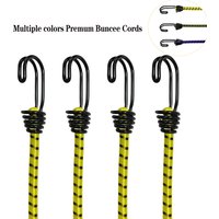 4Pcs 60cm Bungee Cord High Elasticity Rubber Tied Rope With Metal Hooks Outdoor Tent Assembly Camping Luggage Outdoor Straps