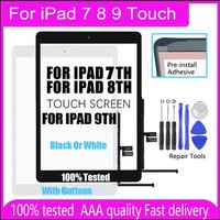 LCD tactile extérieur pour iPad 7 8 9 2019 / 2020/2021 7thGen/8thGen 9th écran tactile en verre numériseur connecteur écran tactile remplacement