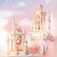 Romantic Encounter Castle Building Blocks Small Particles Street View Children Assemble Toy Model Decorations Holiday Gifts