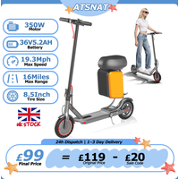 ATSANT i60XB Electric Scooter with AOVOPRO Electric EScooter with Seat Storage Bag 350W Powerful Motor 36V 16Miles Long Range 19.3Mph 8.5Inch Kick Scooter with App image 4