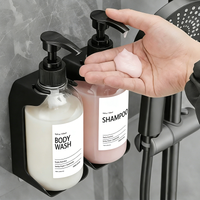 Wall Mounted Clear Shower Soap Dispenser-2/3 Chamber Refillable Shampoo and Conditioner Body Wash Dispenser for Shower Wall