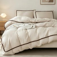 3Pcs Boho Country Style Fluffy Pom Pom Duvet Cover Set, Dark Beige Soft Fabric Includes 1Duvet Cover +2 Pillowcases No filling