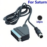 For PAL NTSC Console 1.8m Scart Cable for Sega Saturn Controller Audio Video Cord for Sega Saturn RCA AV Stereo Extension Cable