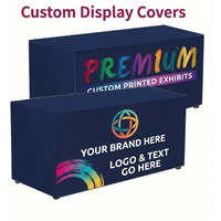 Custom Table Cover with Logo Text Personalized Rectangular Tablecloth for Trade Show Exhibition Events Advertising Party Table